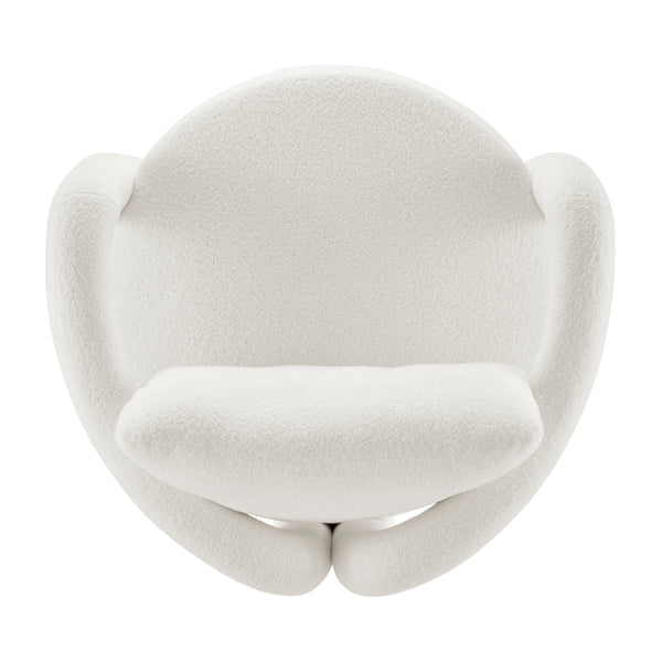 Maisie Faux Shearling Accent Arm Chair, Wilmont White