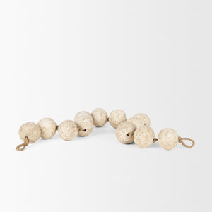 Varamala Beige Paper Mache Sphere Garland