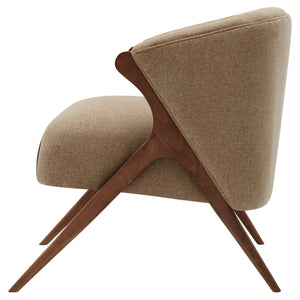 Florence Fabric Accent Chair Brown Legs In Havana Cream