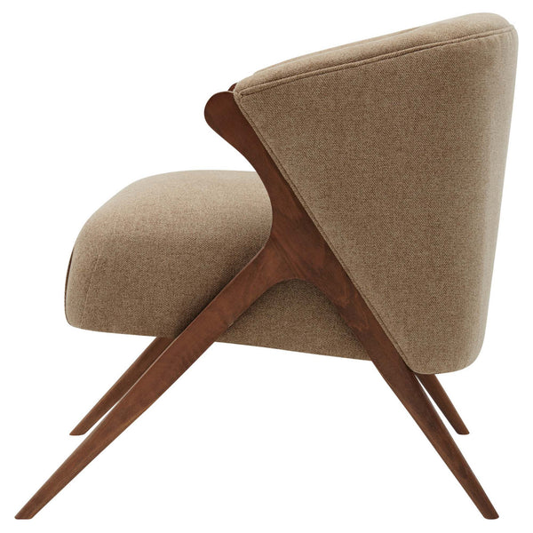 Florence Fabric Accent Chair Brown Legs In Havana Cream