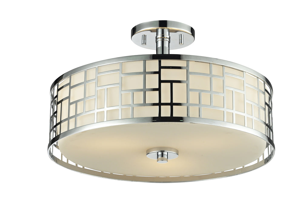 Elea 3 Light Semi Flush Mount in Chrome  Finish