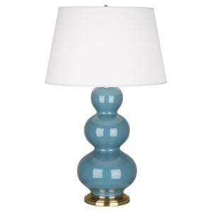 Steel Blue Triple Gourd Table Lamp