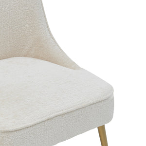 Cedric Fabric Dining Side Chair Gold Legs In Opus Cream (Set of 2)
