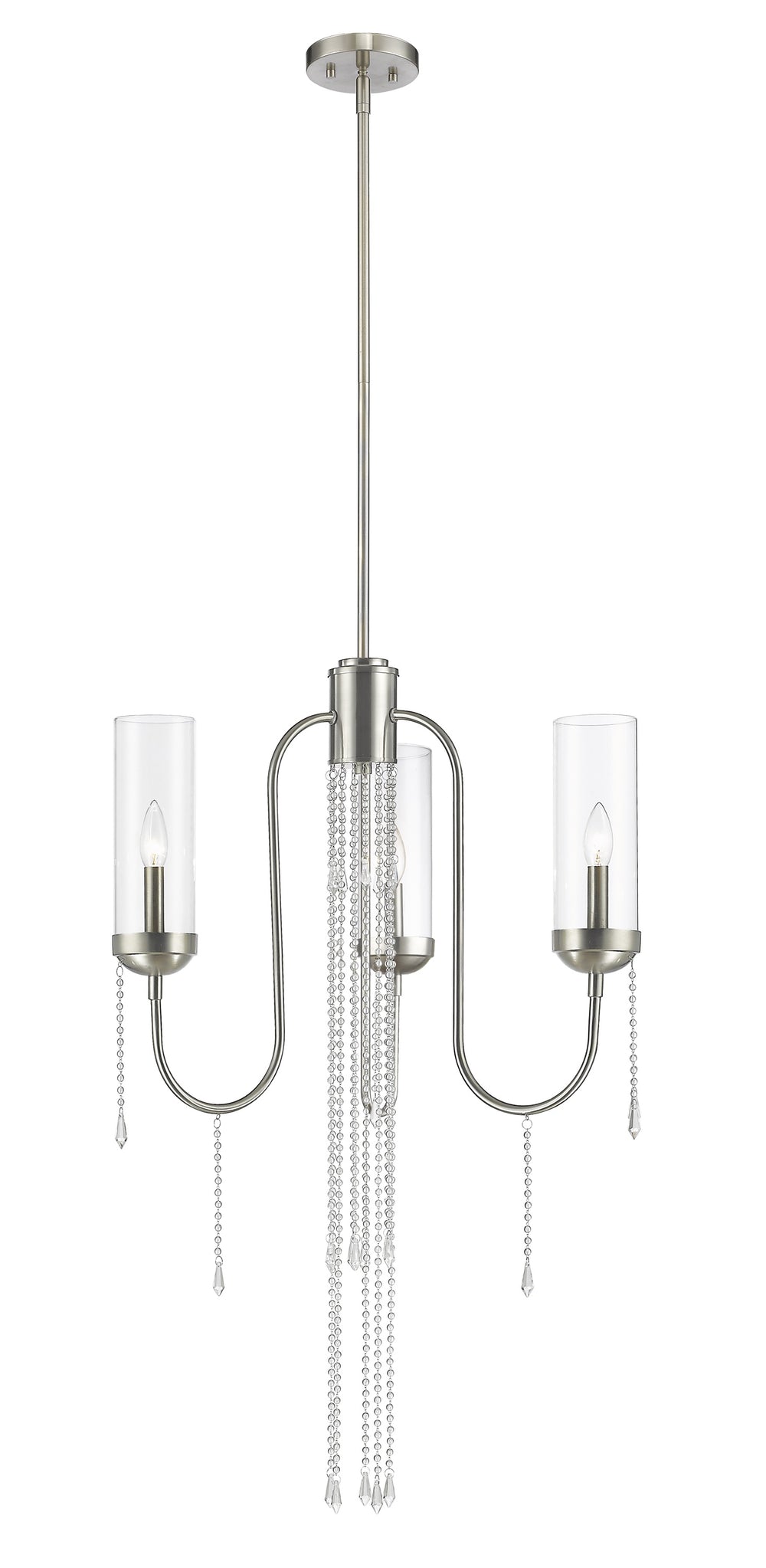 Siena 3 Light Chandelier in Brushed Nickel Finish