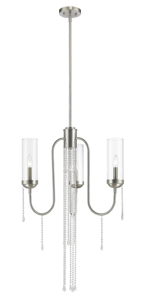 Siena 3 Light Chandelier in Brushed Nickel Finish