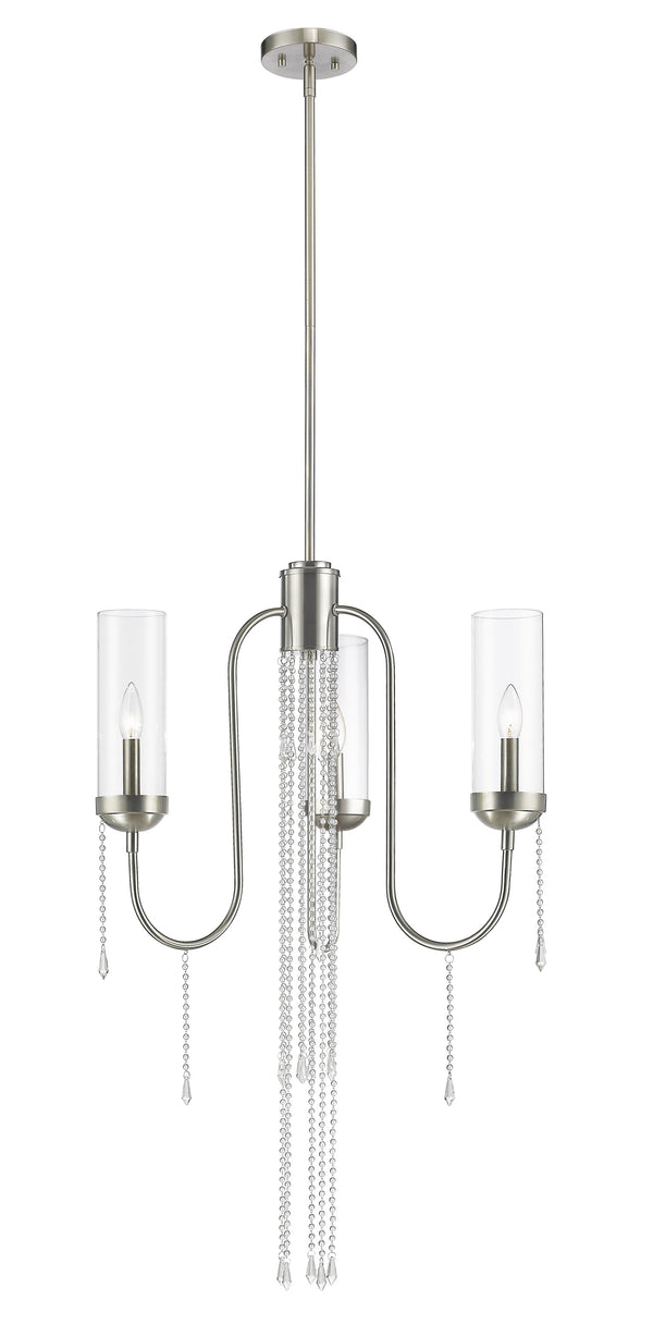 Siena 3 Light Chandelier in Brushed Nickel Finish