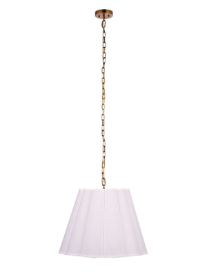 Scalloped 1-Light Pendant, Boucle Linen