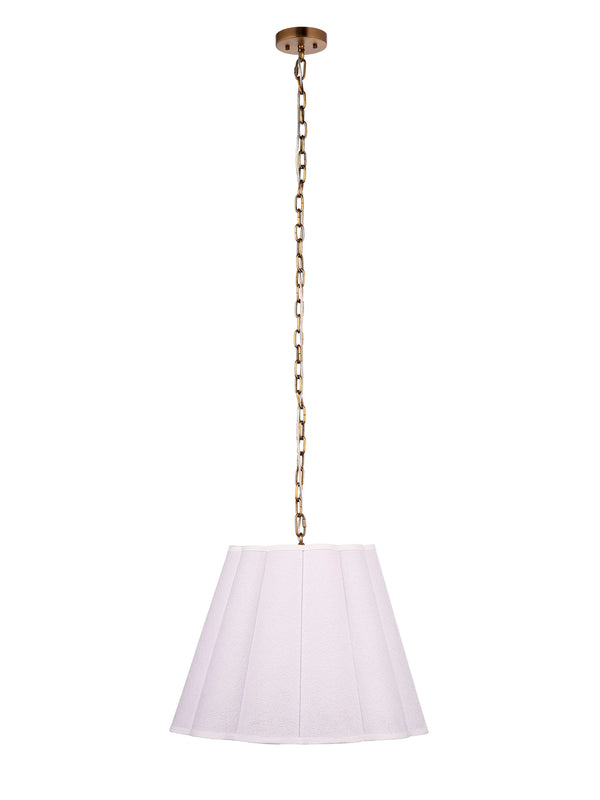 Scalloped 1-Light Pendant, Boucle Linen