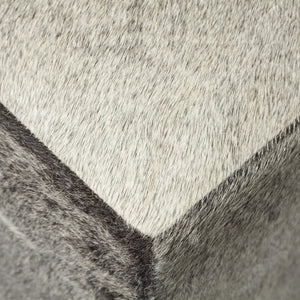 Zahavi I 20" Grey-toned hair-on-hide ottoman