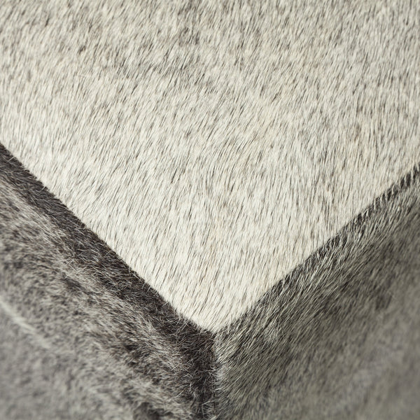 Zahavi I 20" Grey-toned hair-on-hide ottoman
