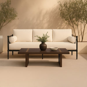 Fletcher Outdoor Coffee Table in Brown Teak