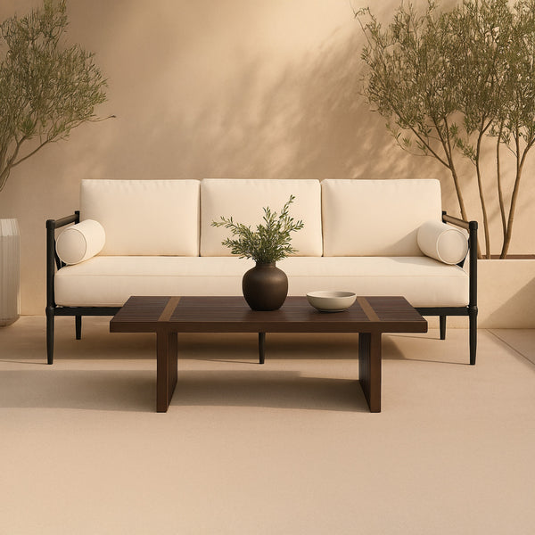 Fletcher Outdoor Coffee Table in Brown Teak
