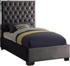 Priscilla Twin Bed In Grey Velvet