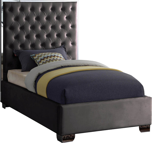 Priscilla Twin Bed In Grey Velvet
