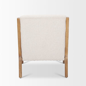 Cashel Accent Chair W/ Medium Brown Wood and Beige Fabric