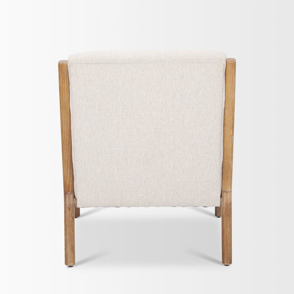Cashel Accent Chair W/ Medium Brown Wood and Beige Fabric