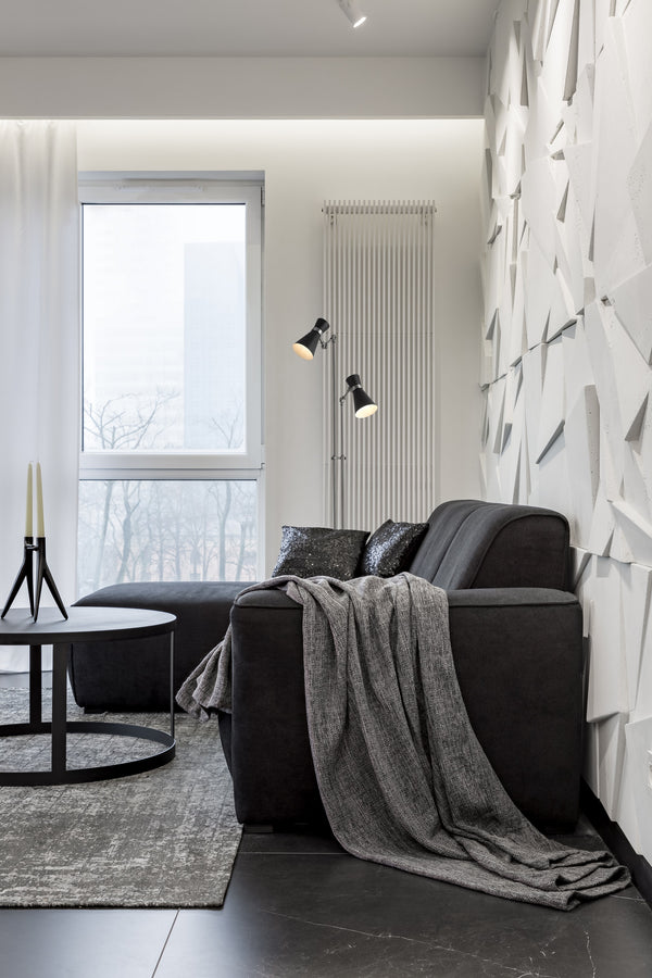 Soriano 2 Light Floor Lamp in Matte Black + Brushed Nickel Finish