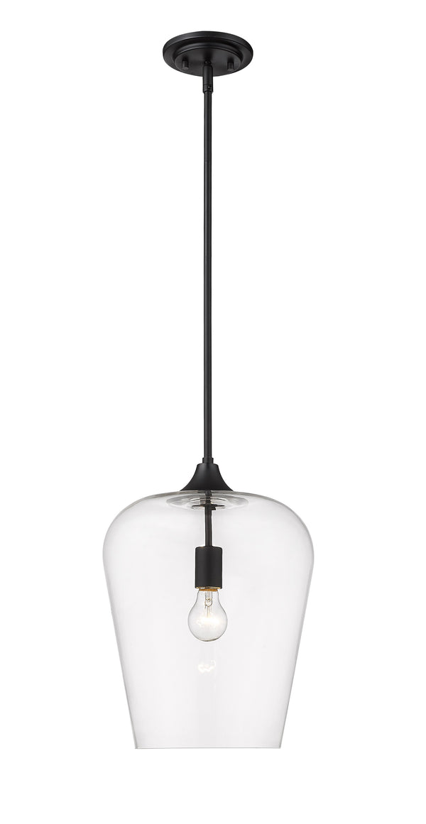 Joliet 1 Light Pendant in Matte Black Finish