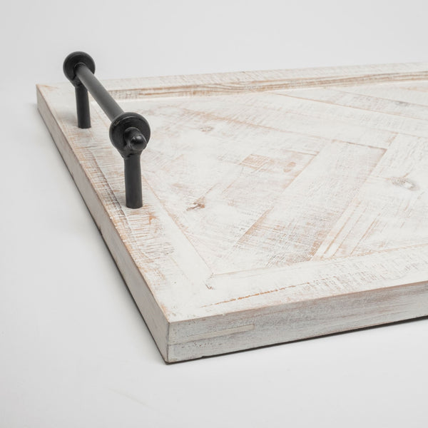 Alfred 35L x 16W Natural Wooden Herringbone Rectangular Tray