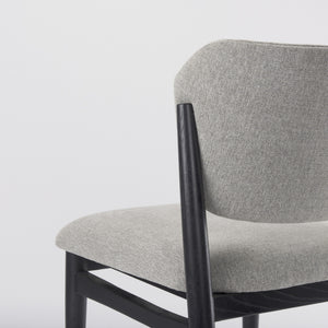 Cline  20.9L x 23.0W x 31.9H Gray Fabric W/Black Wood Dining Chair