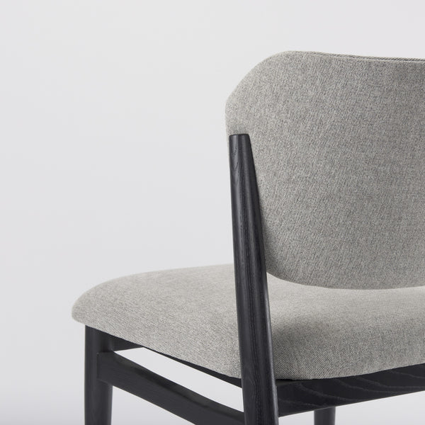 Cline  20.9L x 23.0W x 31.9H Gray Fabric W/Black Wood Dining Chair