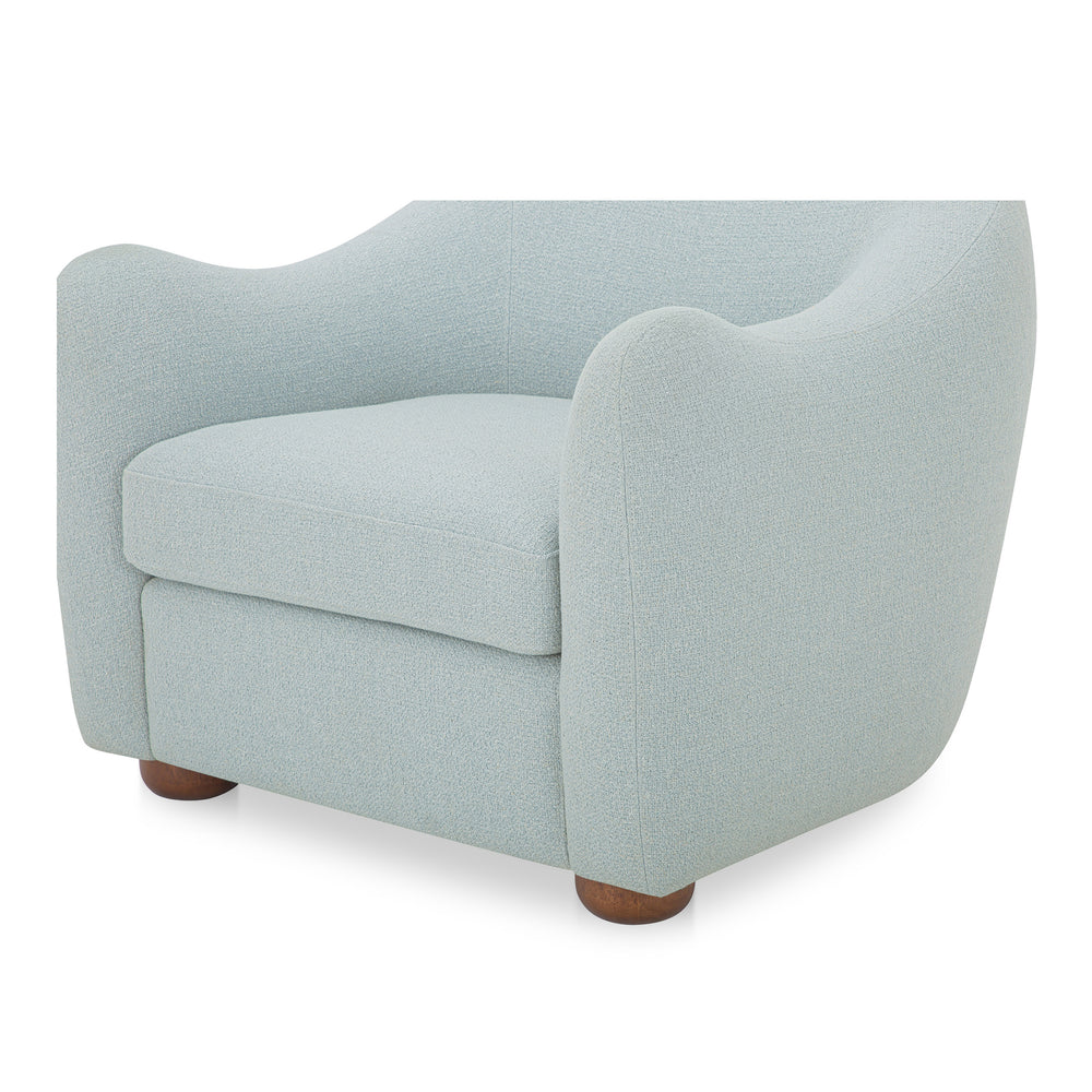Moe's Bria Accent Chair Light Blue with Brown Feet