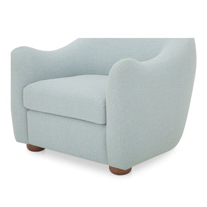 Moe's Bria Accent Chair Light Blue with Brown Feet