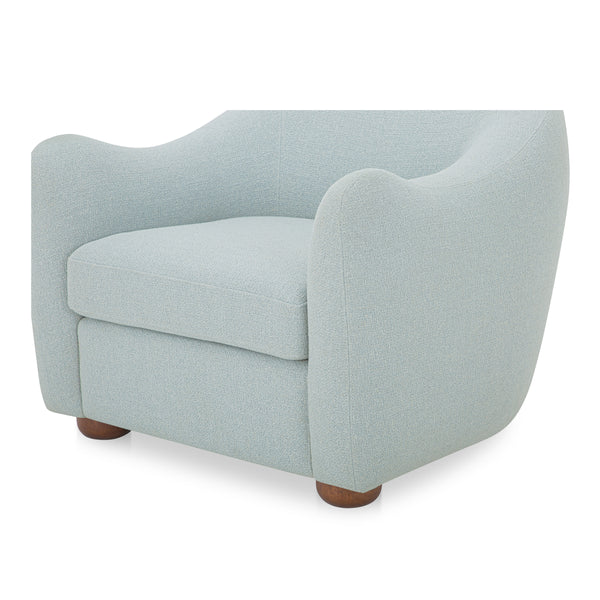 Moe's Bria Accent Chair Light Blue with Brown Feet