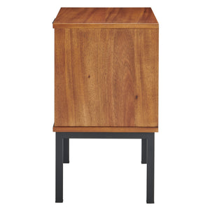 Caine Rattan Night Stand/Side Table In Brown