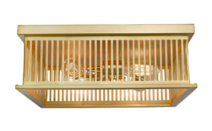 Camellia 4 Light Flush Mount in Brass Finish
