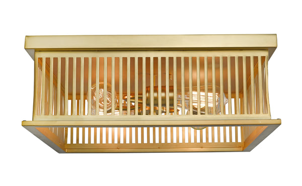 Camellia 4 Light Flush Mount in Brass Finish