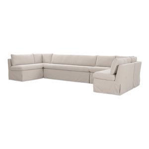 Moe's Fable Slipcover U-Shape Dining Banquette 154" Beige