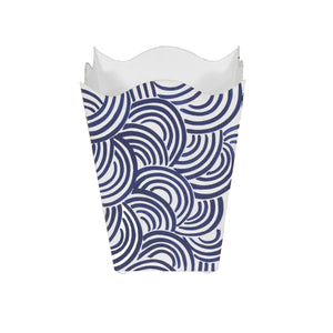 SQUARE WAVE TOP WASTEBASKET, STYLE:BREAKER, COLOR:NAVY