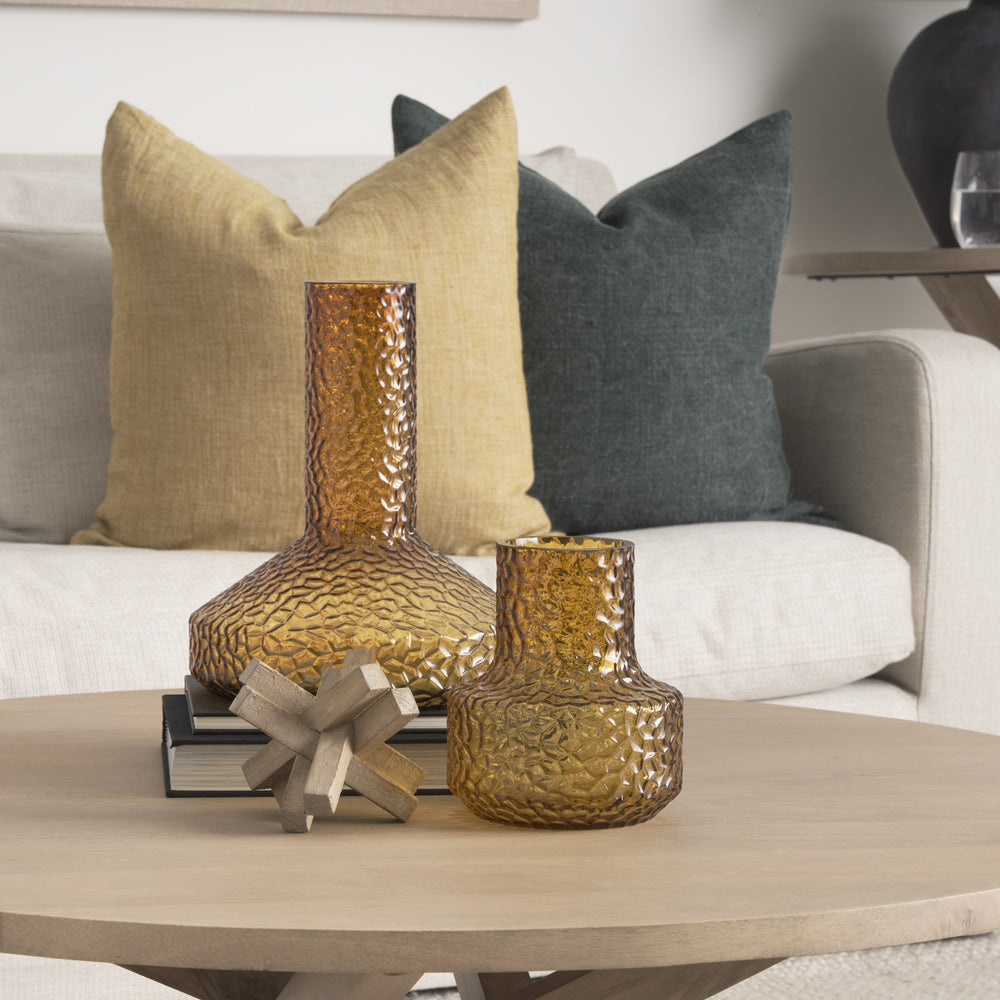Jolene Tall  Amber Glass Vase