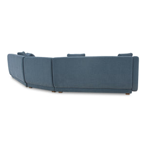 Fraser 3 Piece Modular Sectional in Deep Blue