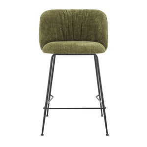 Millie KD Chenille Counter Stool, Canova Green