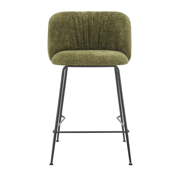 Millie KD Chenille Counter Stool, Canova Green