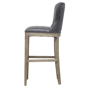 Dorsey Bar Stool Drift Wood Legs In Nubuck Charcoal