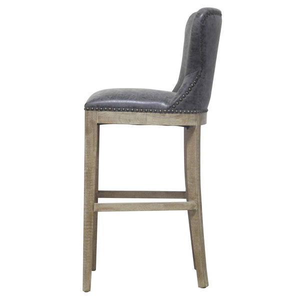 Dorsey Bar Stool Drift Wood Legs In Nubuck Charcoal