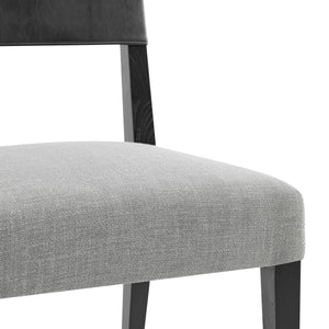 Kylo PU/ Fabric Dining Side Chair, Borneo Black/Meridien Gray