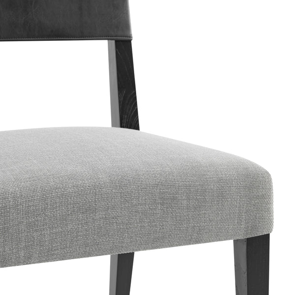 Kylo PU/ Fabric Dining Side Chair, Borneo Black/Meridien Gray