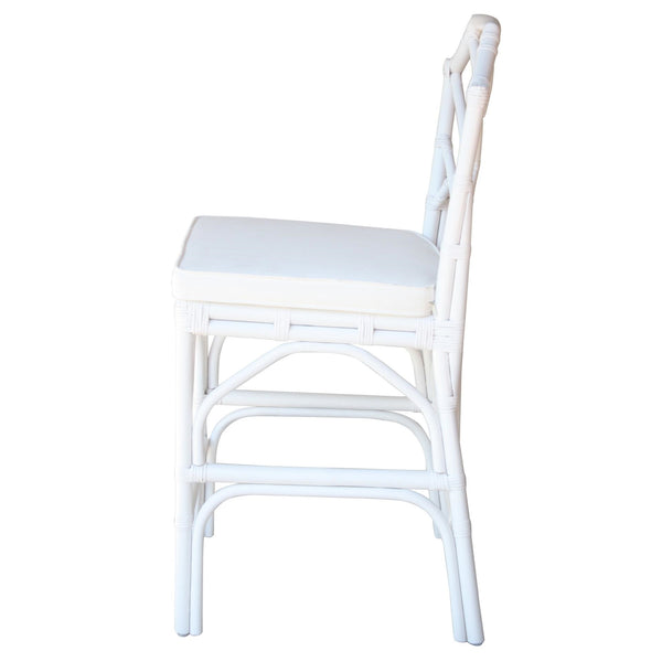 Kara Rattan Counter Stool In White 