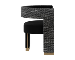 ADAMINA DINING ARMCHAIR - ABBINGTON BLACK / HOBBES NIGHT