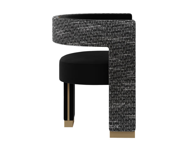 ADAMINA DINING ARMCHAIR - ABBINGTON BLACK / HOBBES NIGHT