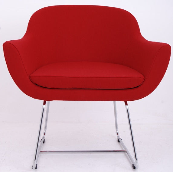 chelsea lounge wire base in red wool