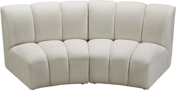 Lynda 2pc. Modular Sectional In Cream Velvet