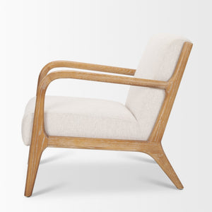 Cashel Accent Chair W/ Medium Brown Wood and Beige Fabric