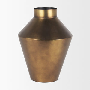 Perrin Large Brushed Gold Metal Decorative Vase