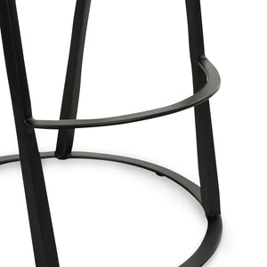 Sawyer Leather Counter Stool with Hammered Iron Base in Sedona Brown