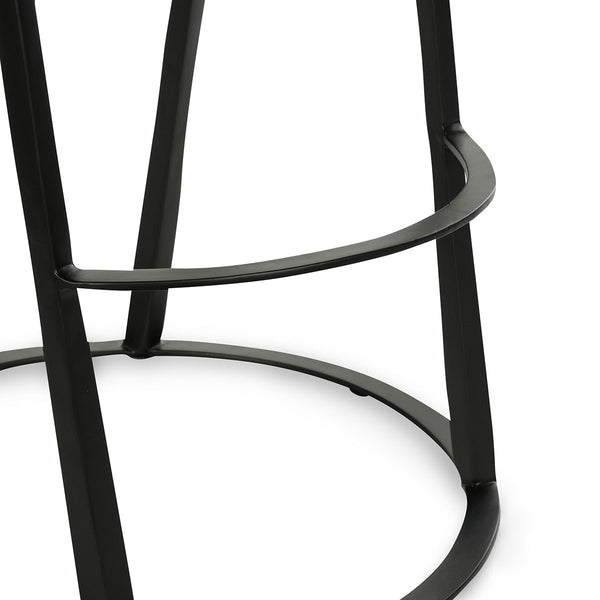 Sawyer Leather Counter Stool with Hammered Iron Base in Sedona Brown